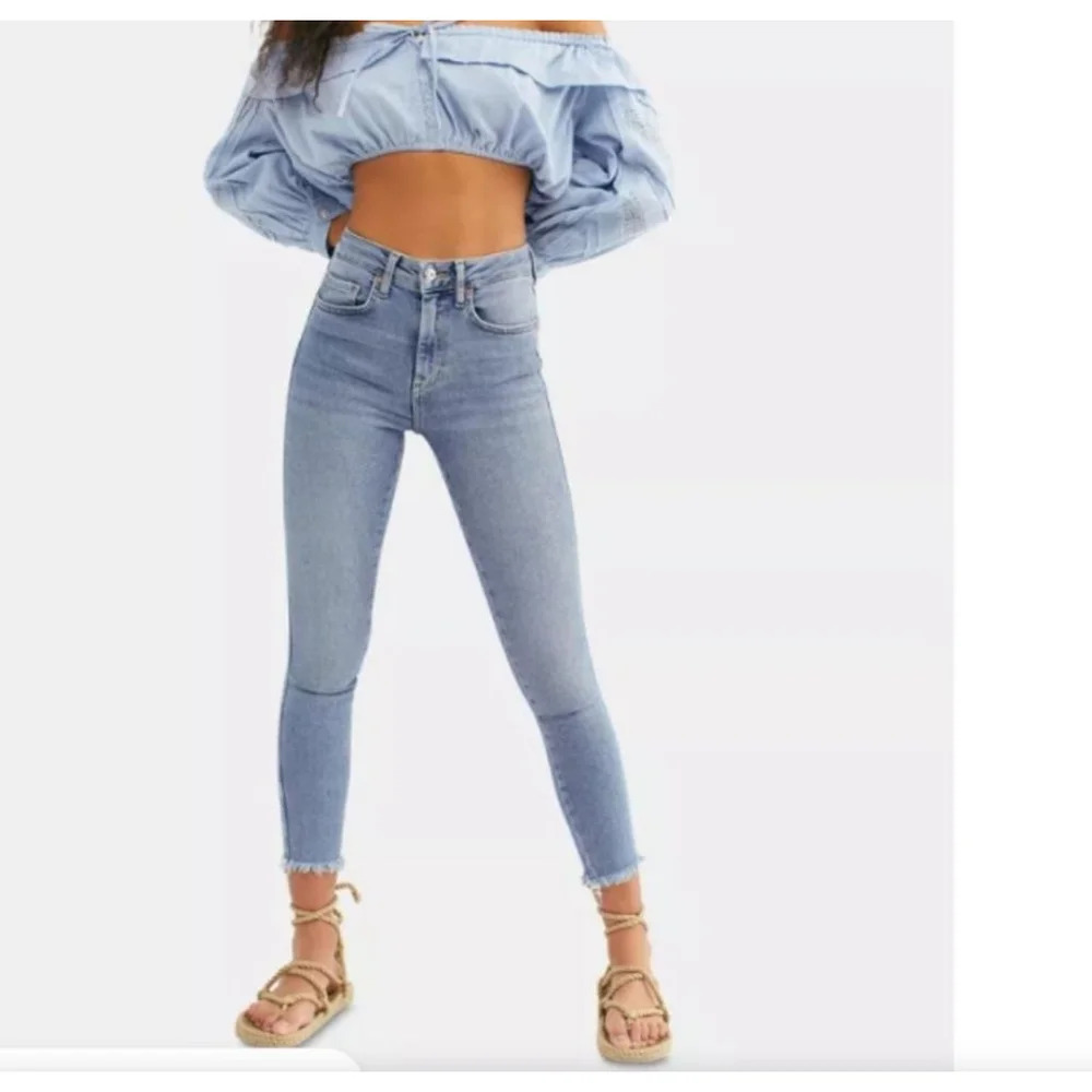 Free People Raw Hem High Rise Jeggings Sz 26